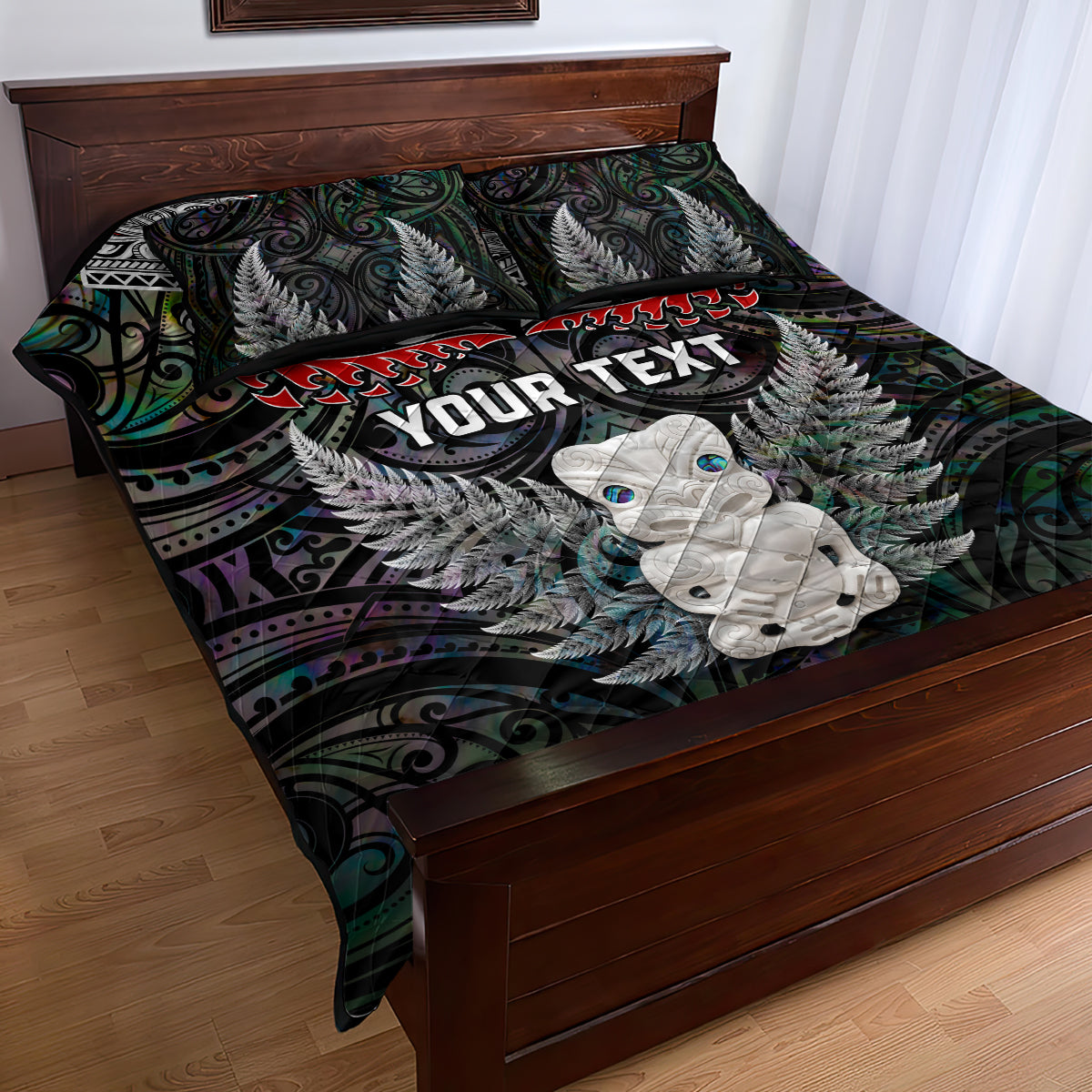 New Zealand Hei Tiki Quilt Bed Set Maori Green Papua Shell Pattern LT03 - Polynesian Pride