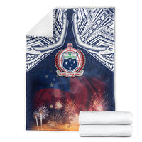 Samoa Indenpendence Day Blanket Sky Fireworks with Flag Style LT03 - Polynesian Pride