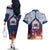 Samoa Indenpendence Day Couples Matching Off The Shoulder Long Sleeve Dress and Hawaiian Shirt Sky Fireworks with Flag Style LT03 - Polynesian Pride