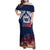 Samoa Indenpendence Day Family Matching Off Shoulder Maxi Dress and Hawaiian Shirt Sky Fireworks with Flag Style LT03 Mom's Dress Black - Polynesian Pride