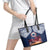 Samoa Indenpendence Day Leather Tote Bag Sky Fireworks with Flag Style LT03 - Polynesian Pride