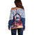 Samoa Indenpendence Day Off Shoulder Sweater Sky Fireworks with Flag Style LT03 - Polynesian Pride