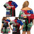 Personalised Samoa Indenpendence Day Family Matching Off Shoulder Short Dress and Hawaiian Shirt Tropical Samoan Coat of Arms With Siapo Pattern LT03 - Polynesian Pride