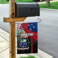 Personalised Samoa Indenpendence Day Garden Flag Tropical Samoan Coat of Arms With Siapo Pattern LT03 - Polynesian Pride