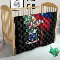 Personalised Samoa Indenpendence Day Quilt Tropical Samoan Coat of Arms With Siapo Pattern LT03 - Polynesian Pride