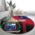 Personalised Samoa Indenpendence Day Round Carpet Tropical Samoan Coat of Arms With Siapo Pattern LT03 - Polynesian Pride