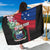 Personalised Samoa Indenpendence Day Sarong Tropical Samoan Coat of Arms With Siapo Pattern LT03 One Size 44 x 66 inches Black - Polynesian Pride