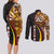 Samoa Siapo Ula Fala Couples Matching Long Sleeve Bodycon Dress and Long Sleeve Button Shirt Polynesian Tribal Pattern LT03 - Polynesian Pride