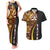 Samoa Siapo Ula Fala Couples Matching Tank Maxi Dress and Hawaiian Shirt Polynesian Tribal Pattern LT03 Black - Polynesian Pride