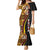 Samoa Siapo Ula Fala Family Matching Mermaid Dress and Hawaiian Shirt Polynesian Tribal Pattern LT03 Mom's Dress Black - Polynesian Pride