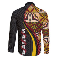 Samoa Siapo Ula Fala Family Matching Off Shoulder Long Sleeve Dress and Hawaiian Shirt Polynesian Tribal Pattern LT03 - Polynesian Pride