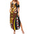 Samoa Siapo Ula Fala Family Matching Summer Maxi Dress and Hawaiian Shirt Polynesian Tribal Pattern LT03 Mom's Dress Black - Polynesian Pride