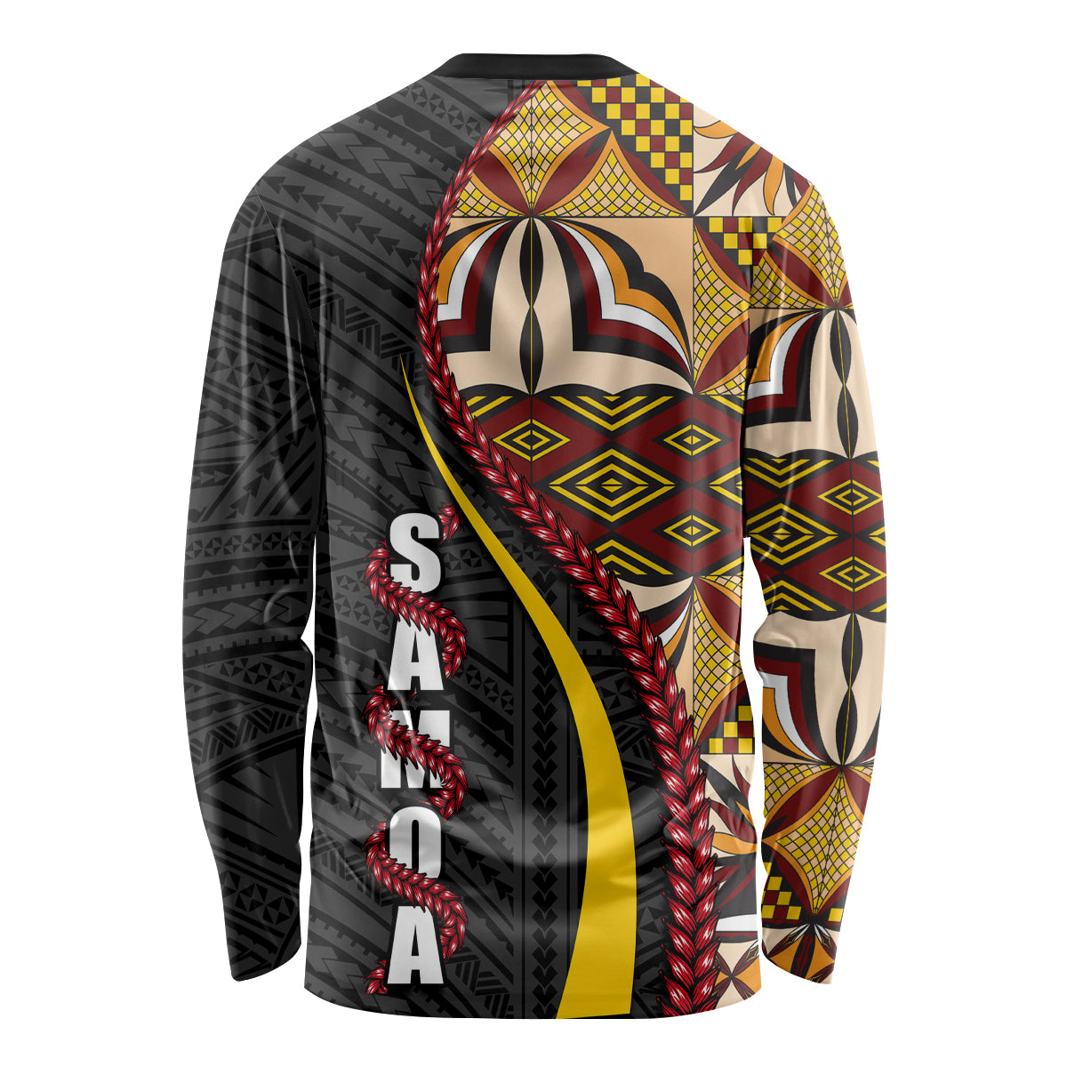 Samoa Siapo Ula Fala Long Sleeve Shirt Polynesian Tribal Pattern LT03 - Polynesian Pride