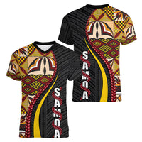 Samoa Siapo Ula Fala Women V Neck T Shirt Polynesian Tribal Pattern LT03 - Polynesian Pride