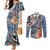 Fiji Day Couples Matching Mermaid Dress and Long Sleeve Button Shirt Traditional Tapa with Hibiscus and Emblems