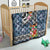 Fiji Day Quilt Traditional Tapa with Hibiscus and Emblems