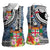 Fiji Day Women Sleeveless Polo Shirt Traditional Tapa with Hibiscus and Emblems
