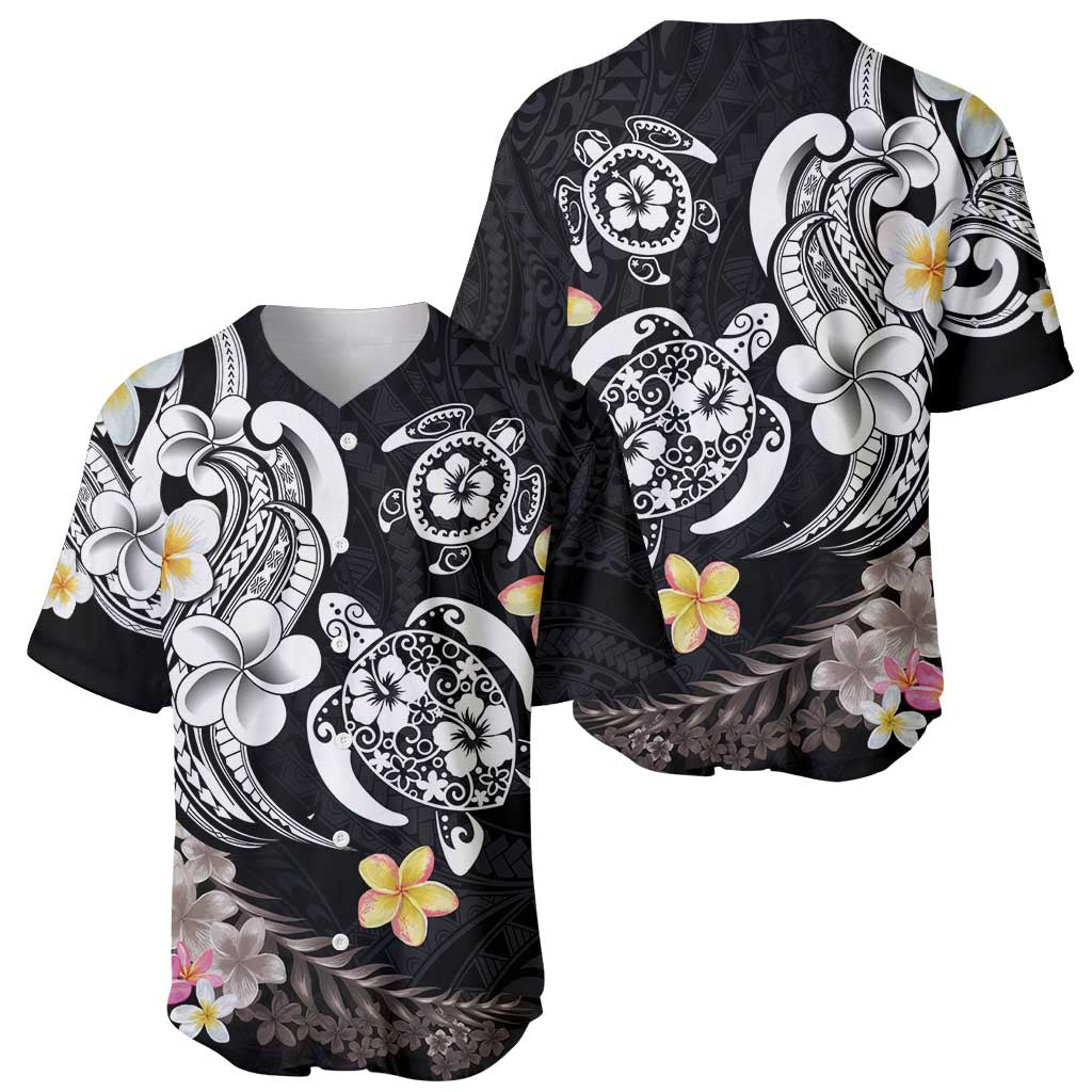 Hawaiian Tropical Plumeria Turtles Baseball Jersey Polynesian Art Tattoo