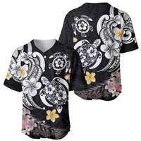 Hawaiian Tropical Plumeria Turtles Baseball Jersey Polynesian Art Tattoo