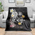 Hawaiian Tropical Plumeria Turtles Blanket Polynesian Art Tattoo
