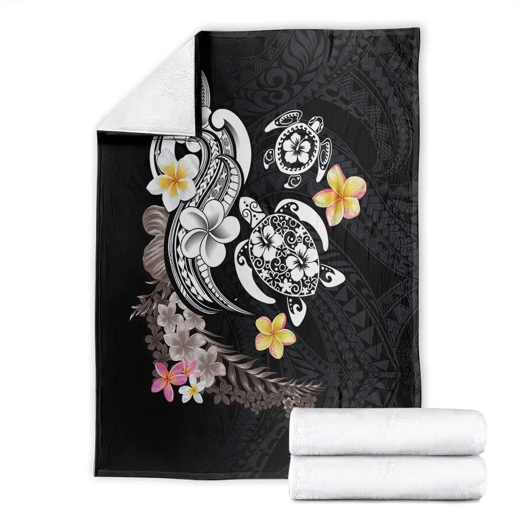 Hawaiian Tropical Plumeria Turtles Blanket Polynesian Art Tattoo