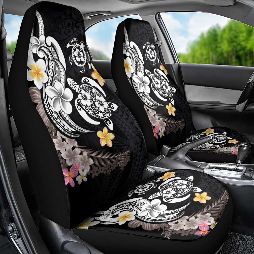 Hawaiian Tropical Plumeria Turtles Car Seat Cover Polynesian Art Tattoo