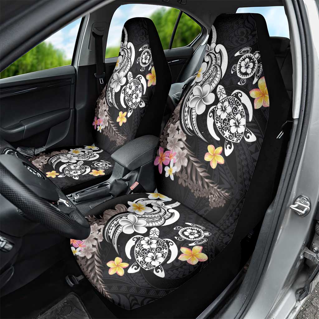 Hawaiian Tropical Plumeria Turtles Car Seat Cover Polynesian Art Tattoo