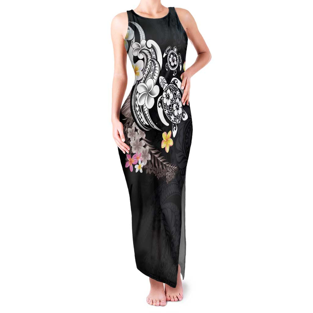 Hawaiian Tropical Plumeria Turtles Family Matching Tank Maxi Dress and Hawaiian Shirt Polynesian Art Tattoo