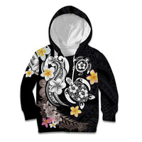 Hawaiian Tropical Plumeria Turtles Kid Hoodie Polynesian Art Tattoo