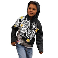 Hawaiian Tropical Plumeria Turtles Kid Hoodie Polynesian Art Tattoo