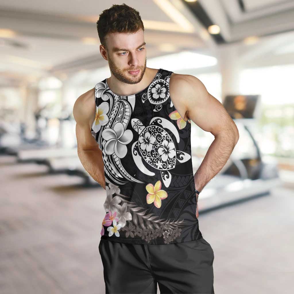 Hawaiian Tropical Plumeria Turtles Men Tank Top Polynesian Art Tattoo LT03 5XL - Polynesian Pride