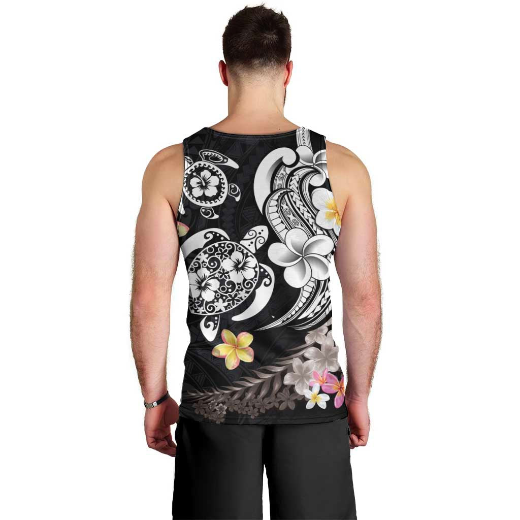 Hawaiian Tropical Plumeria Turtles Men Tank Top Polynesian Art Tattoo LT03 - Polynesian Pride