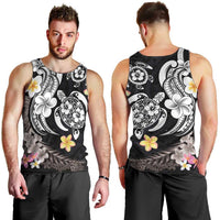 Hawaiian Tropical Plumeria Turtles Men Tank Top Polynesian Art Tattoo LT03 - Polynesian Pride