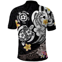 Hawaiian Tropical Plumeria Turtles Polo Shirt Polynesian Art Tattoo