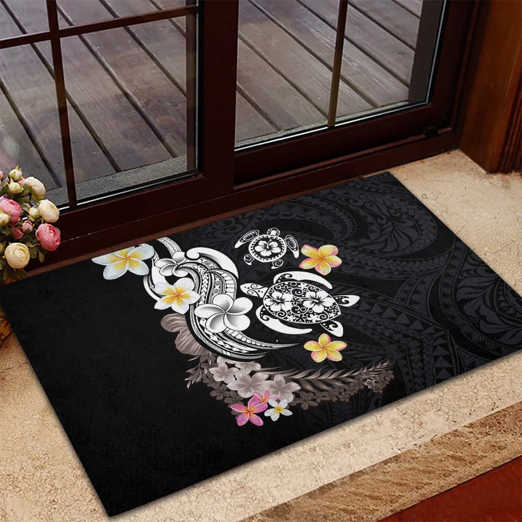 Hawaiian Tropical Plumeria Turtles Rubber Doormat Polynesian Art Tattoo LT03 - Polynesian Pride