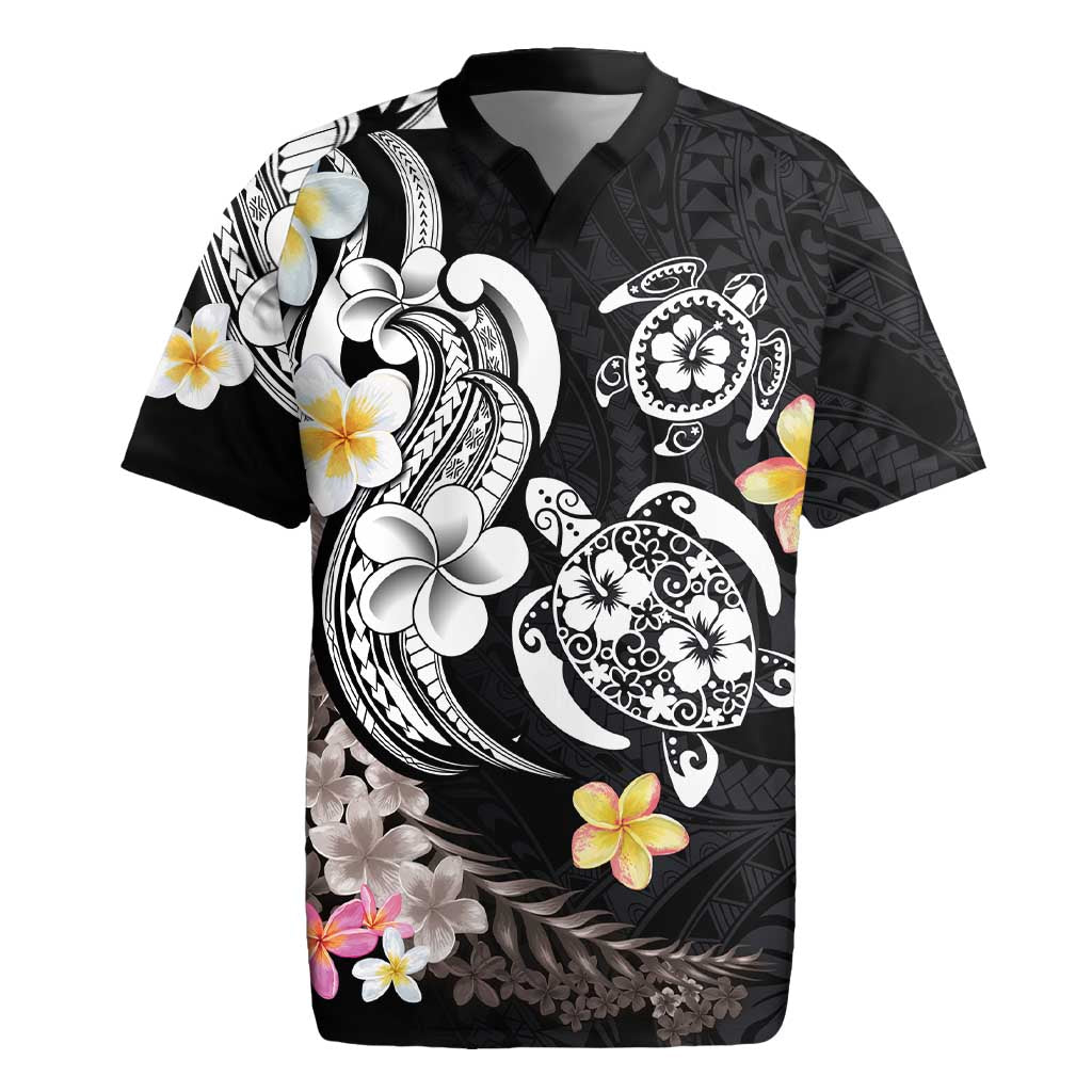 Hawaiian Tropical Plumeria Turtles Rugby Jersey Polynesian Art Tattoo LT03 4XL - Polynesian Pride