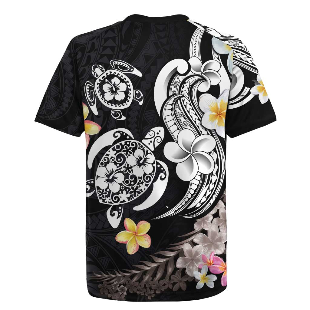 Hawaiian Tropical Plumeria Turtles Rugby Jersey Polynesian Art Tattoo LT03 - Polynesian Pride