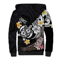 Hawaiian Tropical Plumeria Turtles Sherpa Hoodie Polynesian Art Tattoo LT03 - Polynesian Pride