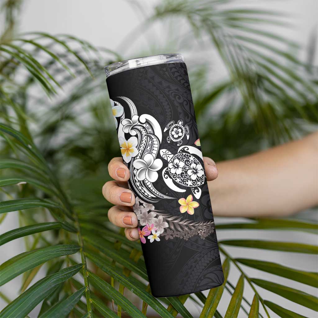 Hawaiian Tropical Plumeria Turtles Skinny Tumbler Polynesian Art Tattoo