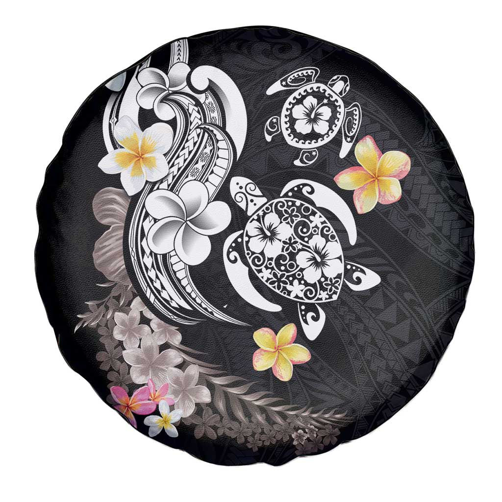 Hawaiian Tropical Plumeria Turtles Spare Tire Cover Polynesian Art Tattoo