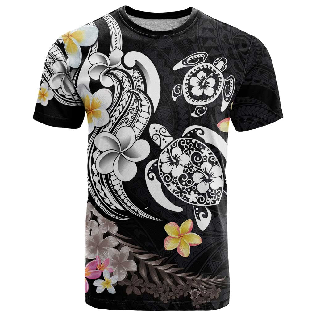 Hawaiian Tropical Plumeria Turtles T Shirt Polynesian Art Tattoo