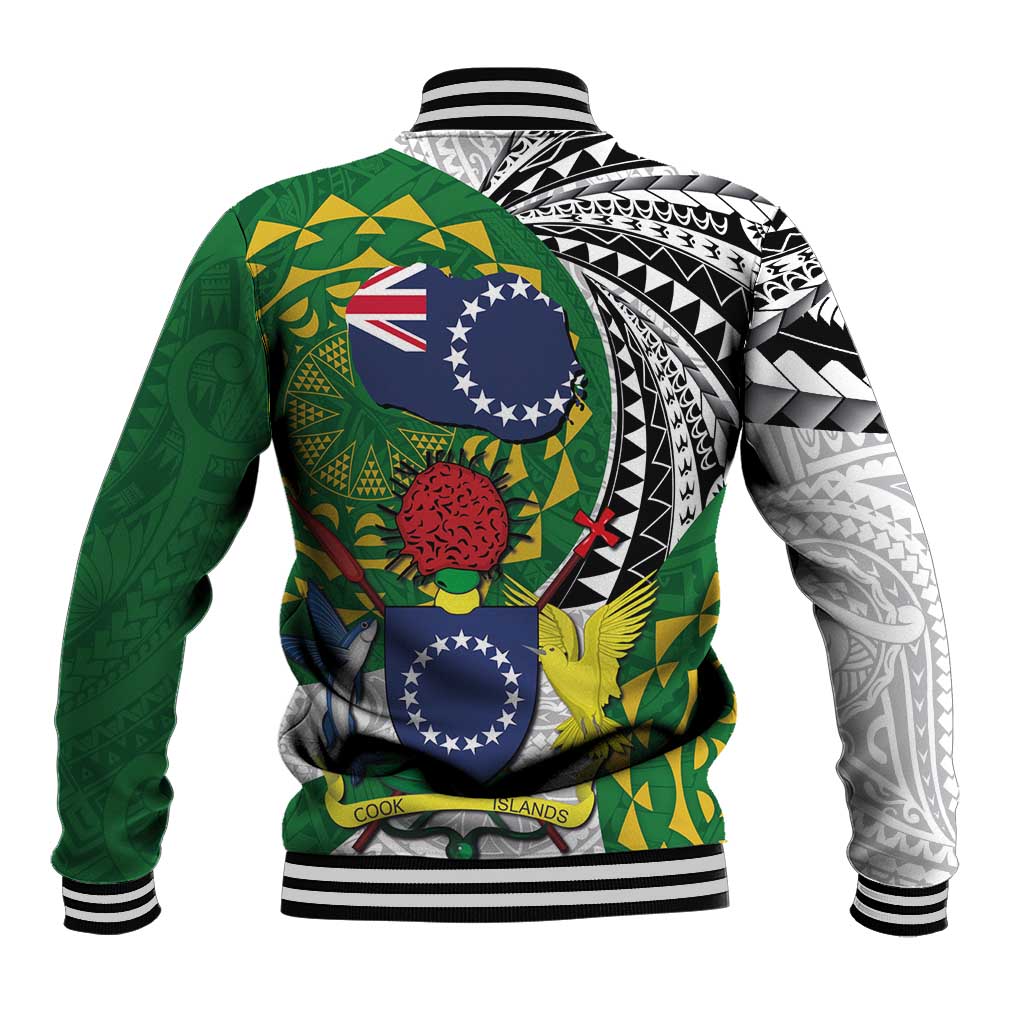 Cook Islands Independence Day Baseball Jacket National Flag and Emblem with Tatau Tattoo LT03 - Polynesian Pride
