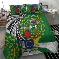 Cook Islands Independence Day Bedding Set National Flag and Emblem with Tatau Tattoo