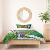 Cook Islands Independence Day Bedding Set National Flag and Emblem with Tatau Tattoo