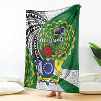Cook Islands Independence Day Blanket National Flag and Emblem with Tatau Tattoo