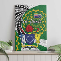 Cook Islands Independence Day Canvas Wall Art National Flag and Emblem with Tatau Tattoo LT03 - Polynesian Pride