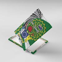 Cook Islands Independence Day Canvas Wall Art National Flag and Emblem with Tatau Tattoo LT03 With Frame - Polynesian Pride