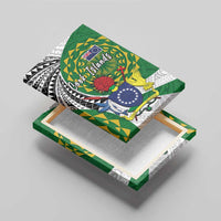 Cook Islands Independence Day Canvas Wall Art National Flag and Emblem with Tatau Tattoo LT03 - Polynesian Pride