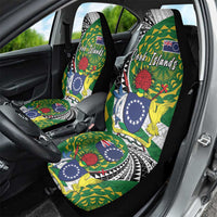 Cook Islands Independence Day Car Seat Cover National Flag and Emblem with Tatau Tattoo