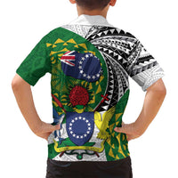 Cook Islands Independence Day Family Matching Puletasi and Hawaiian Shirt National Flag and Emblem with Tatau Tattoo